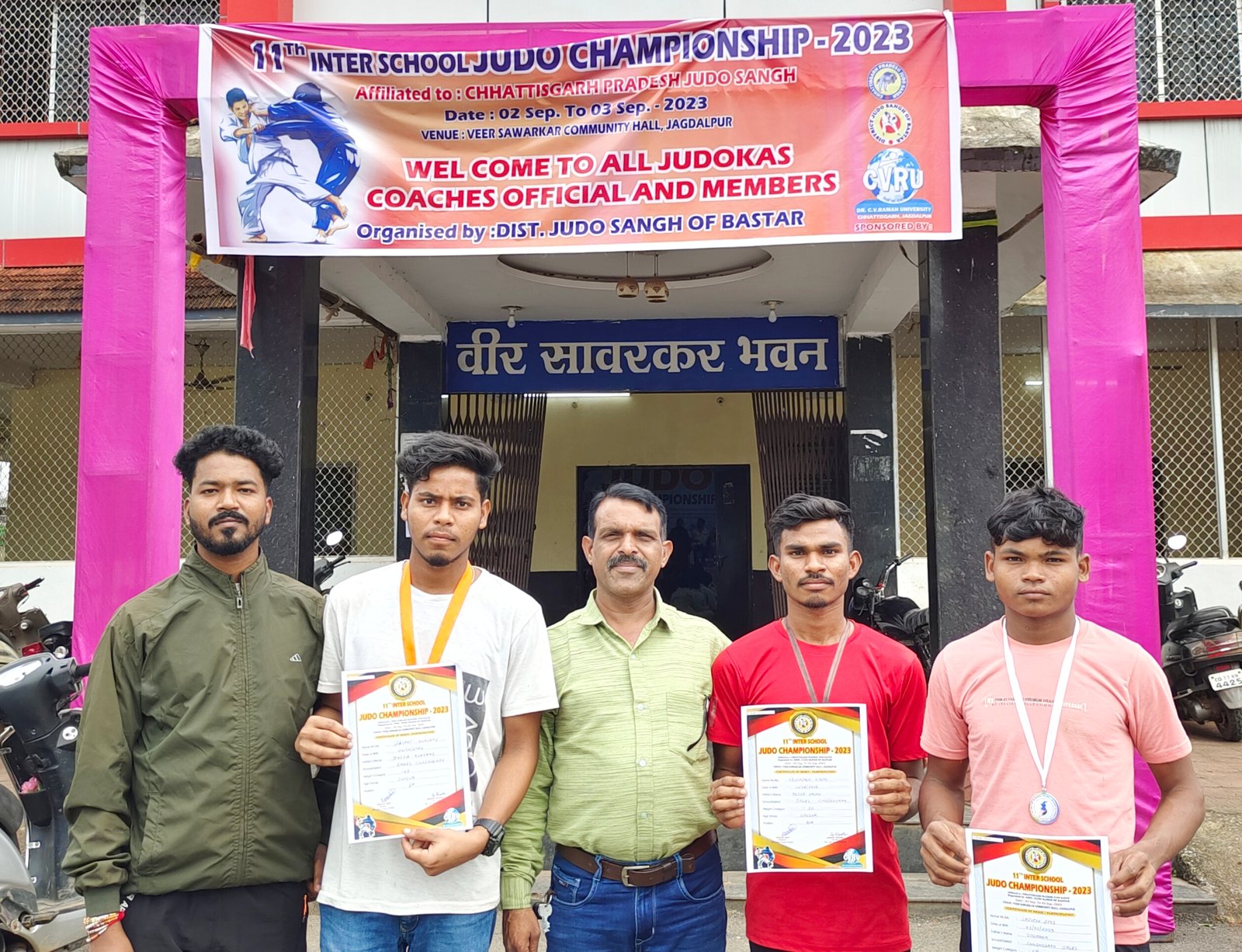 संभागस्तरीय जूडो प्रतियोगिता में सुकमा जिले के खिलाडिय़ों ने जीते पदक
