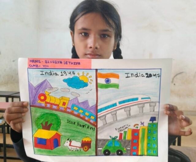 बस्तर के स्कूलों में मेरे सपनों का भारत पर बच्चों ने उकेरे मनभावन रंग